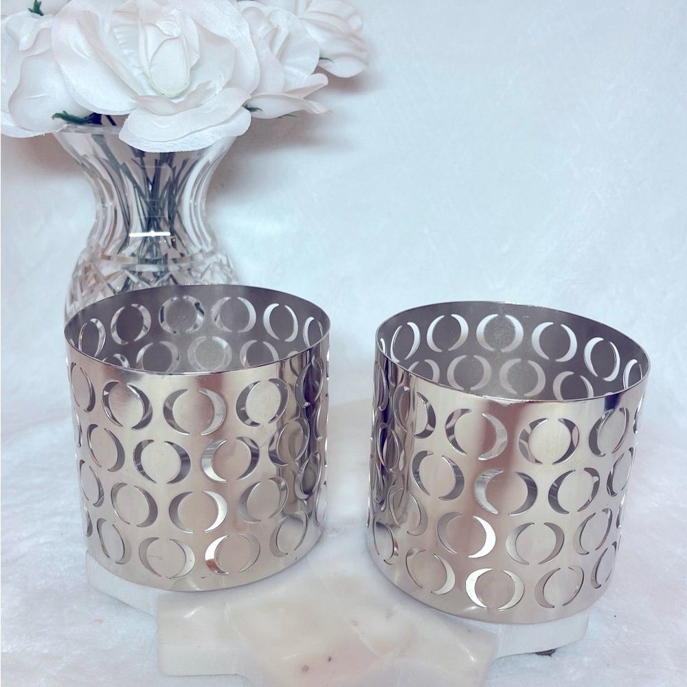 NWT Set of Two Pierced Silver Candle Holders